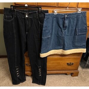 Bundle 1X Clothing~Shein! Jeans and Jean Skirt~Brand New!! (1D)‎